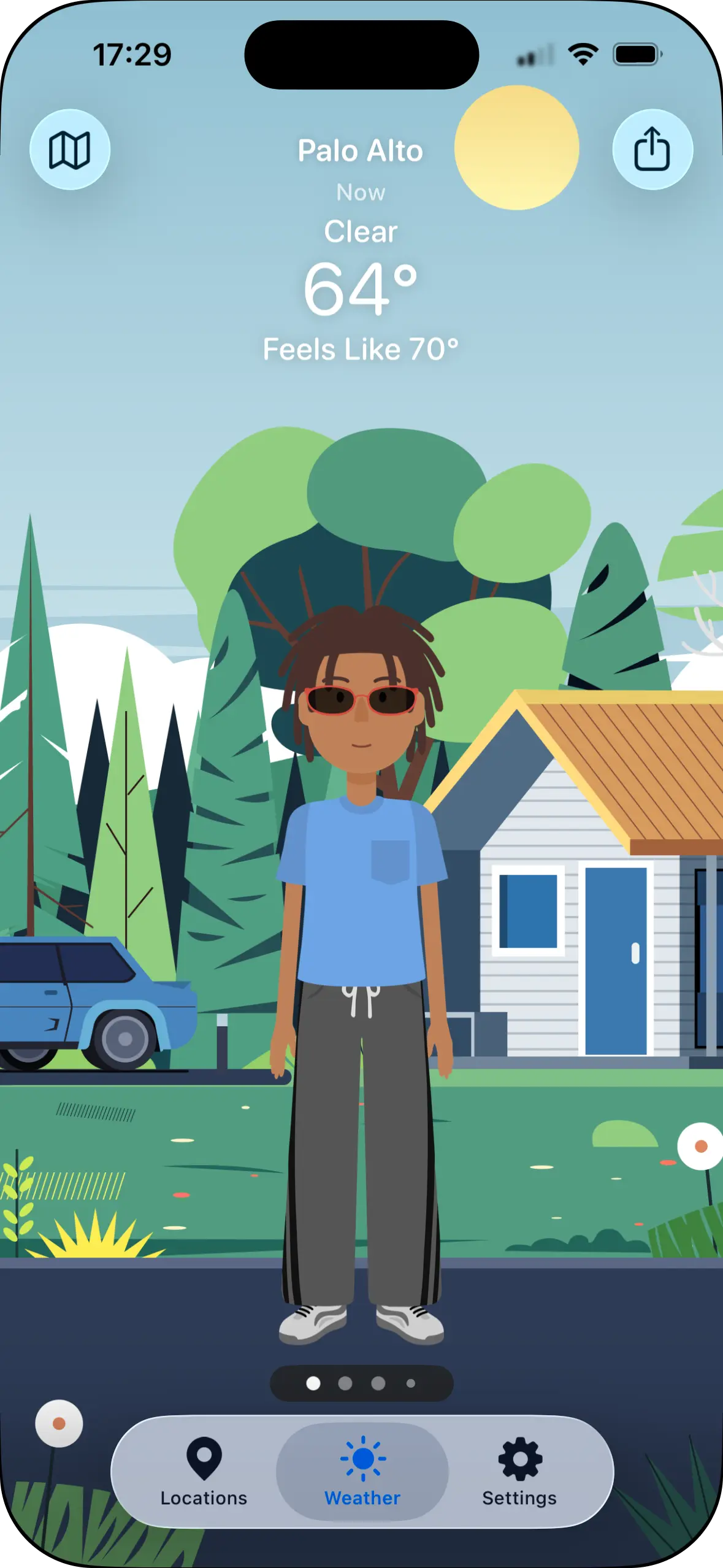 Weather Fit character dressed for the current weather