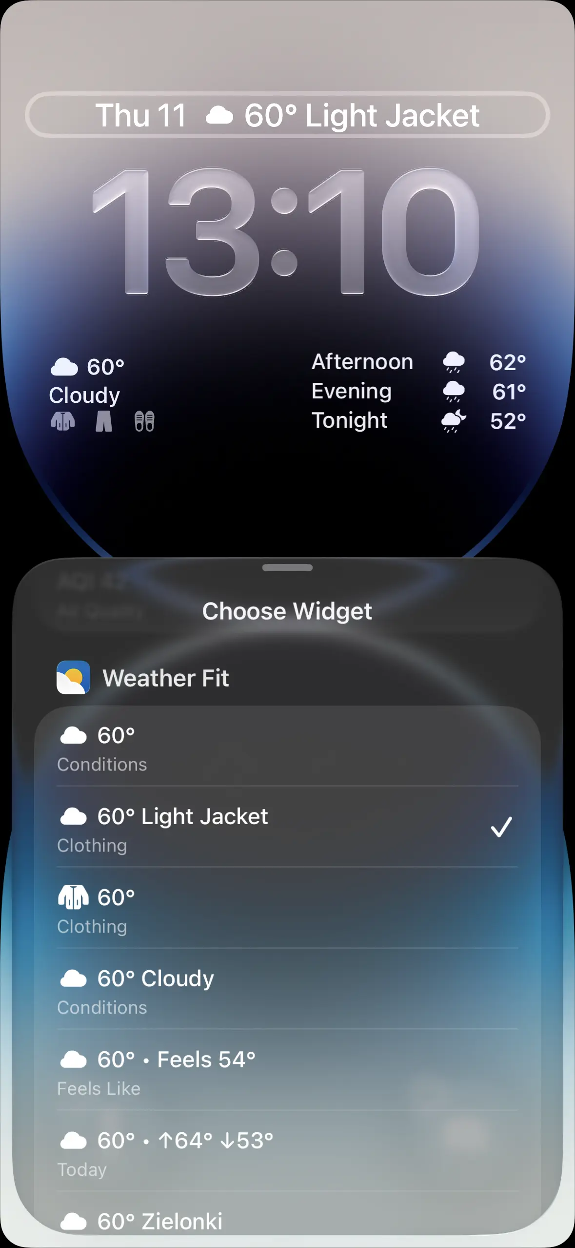 Weather Fit lock screen widgets with character and forecast